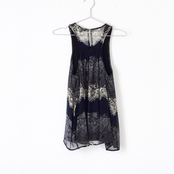 ella moss felicity lace print silk chiffon blouse - Picture 2 of 8